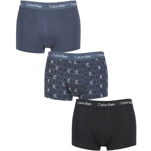 Mens 3 Pair Calvin Klein Low Rise Trunks Hemisphere Blue / Subdued Logo / Black XS - Multi Coloured - Size: Extra Small Mens 3 Pair Calvin Klein Low Rise Trunks Hemisphere Blue / Subdued Logo / Black XS - Multi Coloured - Size: Extra Small
