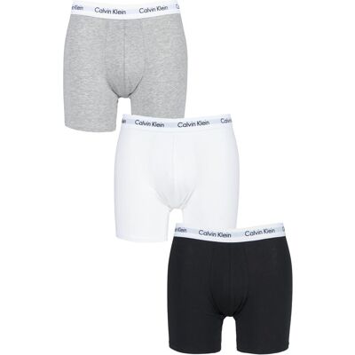 3 Pack Black / White / Grey Cotton Stretch Longer Leg Boxer Brief Shorts Men's Small - Calvin Klein - Assorted - Size: Small 3 Pack Black / White / Grey Cotton Stretch Longer Leg Boxer Brief Shorts Men's Small - Calvin Klein - Assorted - Size: Small