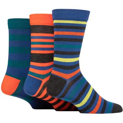 Mens 3 Pair SOCKSHOP Comfort Cuff Gentle Bamboo Striped Socks with Smooth Toe Seams Mandarin 12-14 - Orange - Size: 12-14 Mens Mens 3 Pair SOCKSHOP Comfort Cuff Gentle Bamboo Striped Socks with Smooth Toe Seams Mandarin 12-14 - Orange - Size: 12-14 Mens
