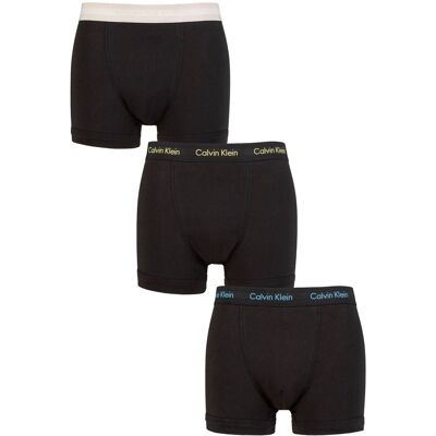 Mens 3 Pack Calvin Klein Cotton Stretch Trunks Black / Ocean Storm XL - Black - Size: Extra Large Mens 3 Pack Calvin Klein Cotton Stretch Trunks Black / Ocean Storm XL - Black - Size: Extra Large