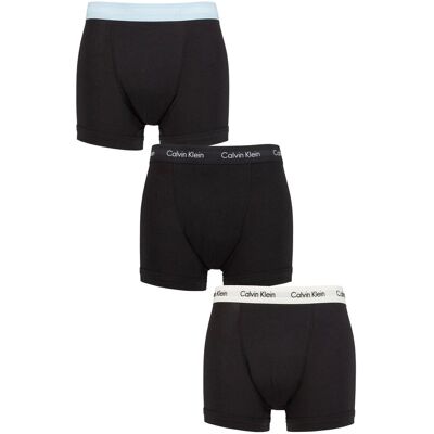 Mens 3 Pack Calvin Klein Cotton Stretch Trunks Black / Rain Dance M - Black - Size: Medium Mens 3 Pack Calvin Klein Cotton Stretch Trunks Black / Rain Dance M - Black - Size: Medium