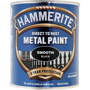 Hammerite Smooth Finish Metal Paint Black 750ml