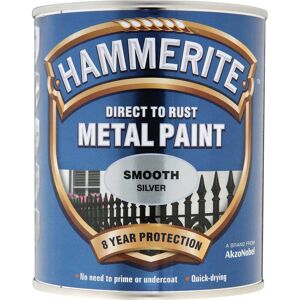 Hammerite Smooth Finish Metal Paint Silver 250ml