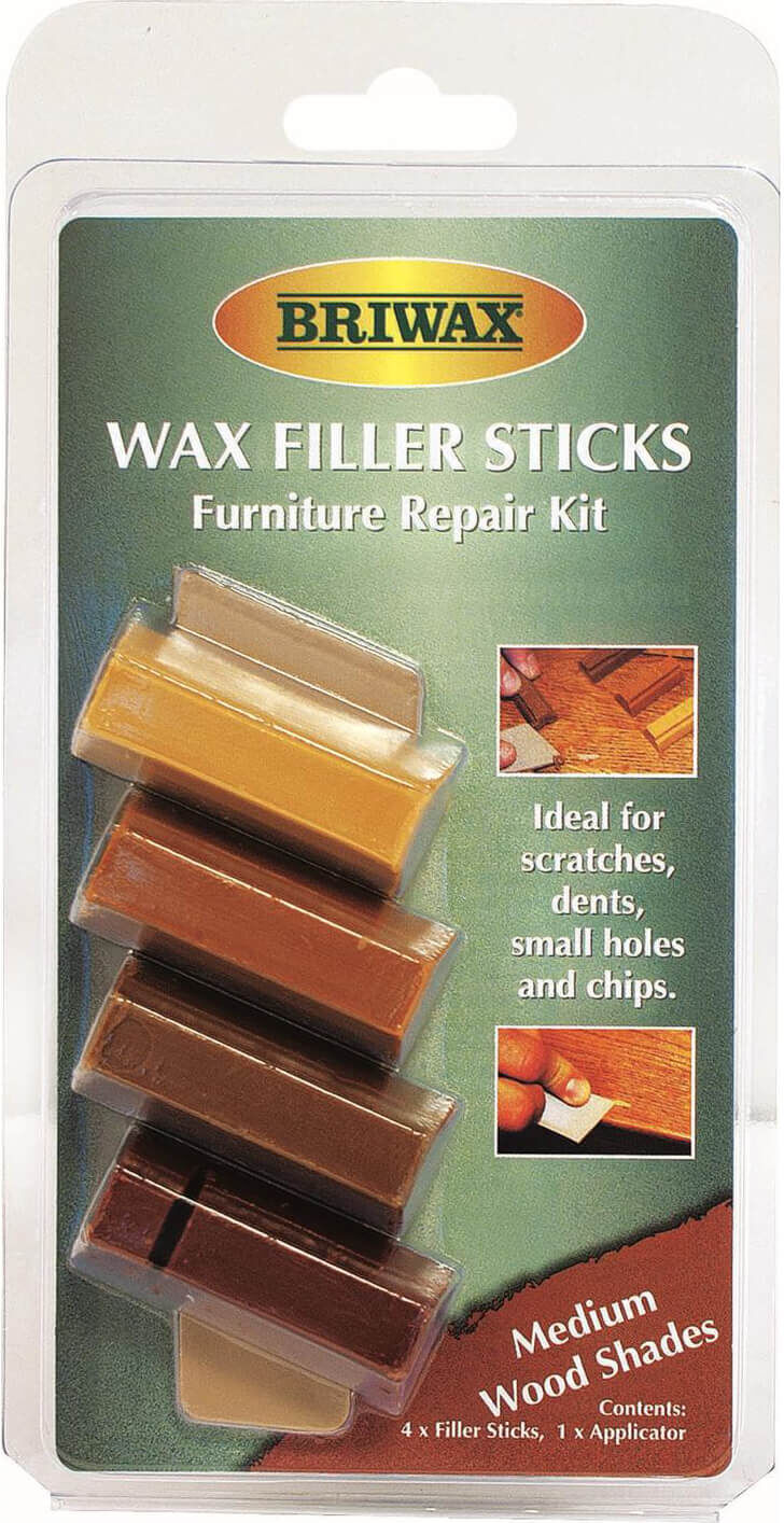 Briwax Wax Filler Sticks Furniture Repair Kit Medium Wood