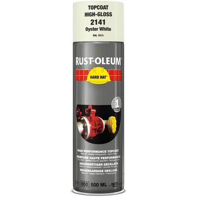 Rust-Oleum - Hard Hat Deklaag - RAL 1013 Pearl White - 500 ml Rust-Oleum - Hard Hat Deklaag - RAL 1013 Pearl White - 500 ml
