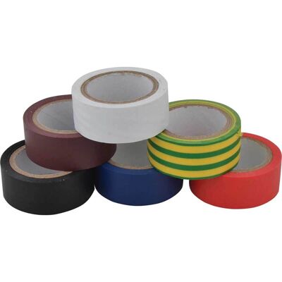 Unibond Electrical Tape - 6 Colour Pack - 19mm x 3.5m Unibond Electrical Tape - 6 Colour Pack - 19mm x 3.5m
