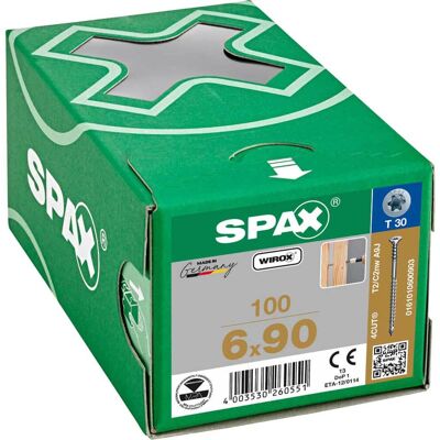Spax Wirox T Star Plus Flat Frame Adjusting Wood Screws 6mm 90mm Pack of 100 Spax Wirox T Star Plus Flat Frame Adjusting Wood Screws 6mm 90mm Pack of 100