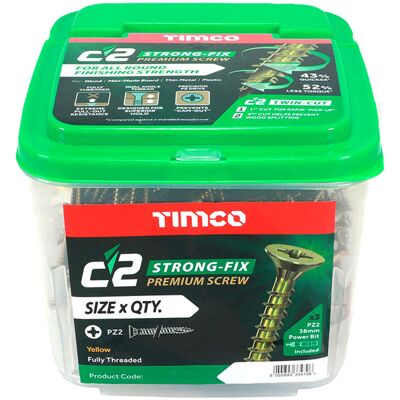 TIMco 40050C2TUB Wood Screw - PZ2 CSK ZYP 4.0 x 50mm - Wood Screw TIMco 40050C2TUB Wood Screw - PZ2 CSK ZYP 4.0 x 50mm - Wood Screw