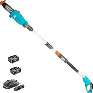 Gardena TCS 20/18 P4A 18v Cordless Telescopic Tree Pruner 200mm 2 x 2.5ah Li-ion Battery Charger Gardena TCS 20/18 P4A 18v Cordless Telescopic Tree Pruner 200mm 2 x 2.5ah Li-ion Battery Charger
