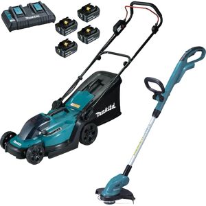 Makita 18v LXT Cordless Rotary Lawnmower and Grass Trimmer Kit 4 x 5ah Li-ion Twin or Dual Battery Charger Makita 18v LXT Cordless Rotary Lawnmower and Grass Trimmer Kit 4 x 5ah Li-ion Twin or Dual Battery Charger