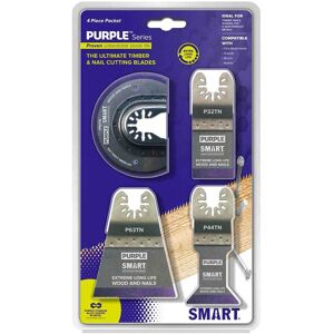 Smart Multitool Blades Smart 4 Piece Titanium Alloy Bi-Metal OIS Oscillating Multi Tool Blade Set Smart Multitool Blades Smart 4 Piece Titanium Alloy Bi-Metal OIS Oscillating Multi Tool Blade Set