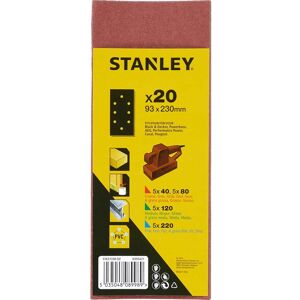 Stanley Punched Clip On 1/3 Sanding Sheets 93mm x 230mm Assorted Pack of 20 Stanley Punched Clip On 1/3 Sanding Sheets 93mm x 230mm Assorted Pack of 20
