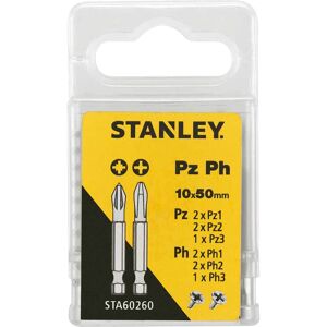 Stanley 10 Piece Pozi and Phillips Screwdriver Bit Set Stanley 10 Piece Pozi and Phillips Screwdriver Bit Set