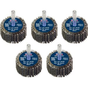 Sealey Flap Wheels Pack Of 5 40mm 20mm 40g Sealey Flap Wheels Pack Of 5 40mm 20mm 40g