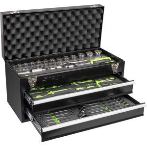 Siegen 2 Drawer Tool Chest + 90 Piece Tool Kit Black Siegen 2 Drawer Tool Chest + 90 Piece Tool Kit Black
