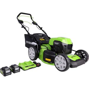 Greenworks GD24X2LM46SP 48v Cordless Brushless Self Propelled Rotary Lawnmower 460mm 2 x 4ah Li-ion Charger