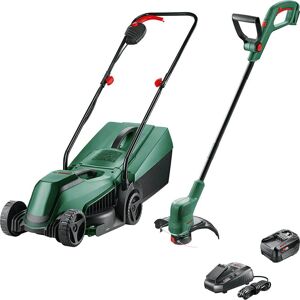 Bosch Home and Garden Bosch EASYMOWER P4A 18v Cordless Rotary Lawnmower and Grass Trimmer Kit 1 x 4ah Li-ion Battery Charger Bosch Home and Garden Bosch EASYMOWER P4A 18v Cordless Rotary Lawnmower and Grass Trimmer Kit 1 x 4ah Li-ion Battery Charger