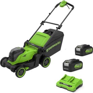 Greenworks MO48L 48v Cordless Rotary Lawnmower 410mm 2 x 4ah Li-ion Twin Battery Charger Greenworks MO48L 48v Cordless Rotary Lawnmower 410mm 2 x 4ah Li-ion Twin Battery Charger