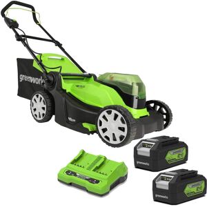 Greenworks G24X2LM41 48v Cordless Rotary Lawnmower 410mm 2 x 4ah Li-ion Battery Charger Greenworks G24X2LM41 48v Cordless Rotary Lawnmower 410mm 2 x 4ah Li-ion Battery Charger