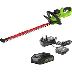 Greenworks G24HT56II 24v Cordless Hedge Trimmer 560mm 1 x 2ah Li-ion Battery Charger Greenworks G24HT56II 24v Cordless Hedge Trimmer 560mm 1 x 2ah Li-ion Battery Charger