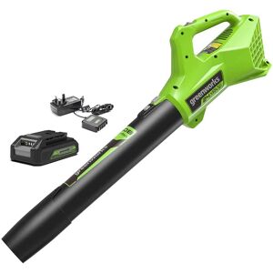 Greenworks G24ABII 24v Cordless Axial Garden Leaf Blower 1 x 2ah Li-ion Battery Charger Greenworks G24ABII 24v Cordless Axial Garden Leaf Blower 1 x 2ah Li-ion Battery Charger