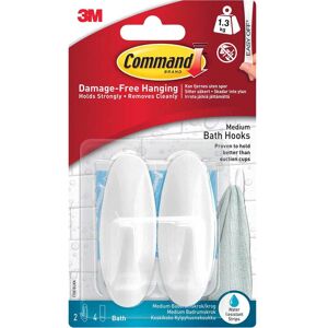 Command Adhesive Strip Bathroom Hooks White Pack of 2 Command Adhesive Strip Bathroom Hooks White Pack of 2