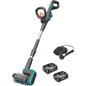 Gardena AQUABRUSH P4A 18v Cordless Patio and Surface Cleaner 2 x 2.5ah Li-ion Battery Charger Gardena AQUABRUSH P4A 18v Cordless Patio and Surface Cleaner 2 x 2.5ah Li-ion Battery Charger