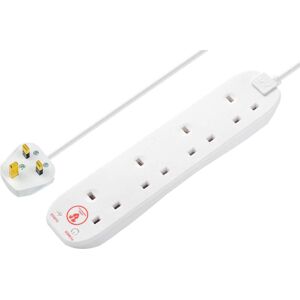 Masterplug 4 Socket Surge Protected Extension Lead 240v 2m