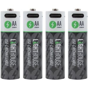 Lighthouse USB-C Rechargeable Li-ion AA Battery Pack of 4 Lighthouse USB-C Rechargeable Li-ion AA Battery Pack of 4