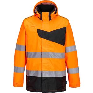 Portwest PW2 Hi Vis Waterproof Rain Jacket Orange / Black M