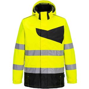 Portwest PW2 Hi Vis Waterproof Rain Jacket Yellow / Black M