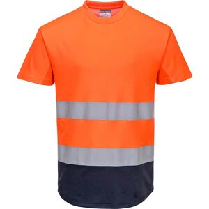 Portwest Hi Vis Contrast Mesh Insert Short Sleeve T Shirt Orange / Navy S Portwest Hi Vis Contrast Mesh Insert Short Sleeve T Shirt Orange / Navy S