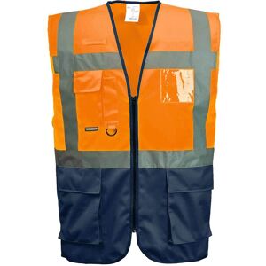 Portwest Warsaw Executive Class 1 Hi Vis Vest Orange / Navy 3XL Portwest Warsaw Executive Class 1 Hi Vis Vest Orange / Navy 3XL