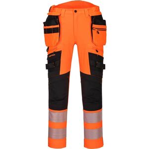 Portwest DX4 Hi Vis Detachable Holster Pocket Trousers Orange / Black 30" 31" Portwest DX4 Hi Vis Detachable Holster Pocket Trousers Orange / Black 30" 31"