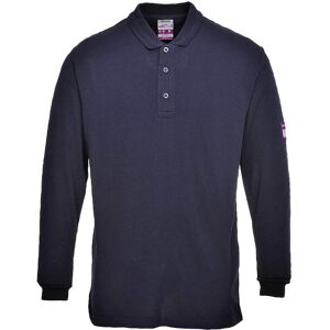Modaflame Mens Flame Resistant Antistatic Long Sleeve Polo Shirt Navy S Modaflame Mens Flame Resistant Antistatic Long Sleeve Polo Shirt Navy S