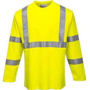 Portwest Flame Resistant Hi Vis Long Sleeve T Shirt Yellow 3XL Portwest Flame Resistant Hi Vis Long Sleeve T Shirt Yellow 3XL