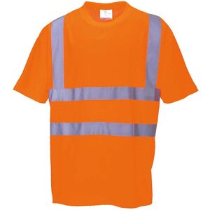 Portwest Mens Hi Vis Short Sleeve T Shirt Orange 4XL Portwest Mens Hi Vis Short Sleeve T Shirt Orange 4XL