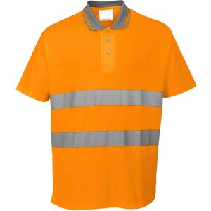 Portwest Mens Hi Vis Cotton Comfort Polo Short Sleeve Shirt Orange L Portwest Mens Hi Vis Cotton Comfort Polo Short Sleeve Shirt Orange L