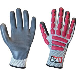 Scan Anti Impact Latex Cut 5 Gloves Grey / Pink 2XL Scan Anti Impact Latex Cut 5 Gloves Grey / Pink 2XL