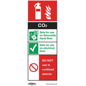 Sealey Self Adhesive Vinyl CO2 Fire Extinguisher Sign Pack of 10 75mm 210mm Standard Sealey Self Adhesive Vinyl CO2 Fire Extinguisher Sign Pack of 10 75mm 210mm Standard