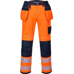 Portwest PW3 Hi Vis Holster Pocket Work Trousers Orange / Navy 41" 31" Portwest PW3 Hi Vis Holster Pocket Work Trousers Orange / Navy 41" 31"