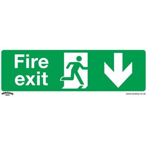 Sealey Self Adhesive Vinyl Fire Exit Arrow Down Sign 300mm 100mm Standard Sealey Self Adhesive Vinyl Fire Exit Arrow Down Sign 300mm 100mm Standard