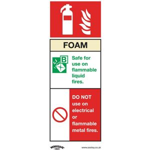 Sealey Rigid Plastic Foam Fire Extinguisher Sign 75mm 210mm Standard Sealey Rigid Plastic Foam Fire Extinguisher Sign 75mm 210mm Standard