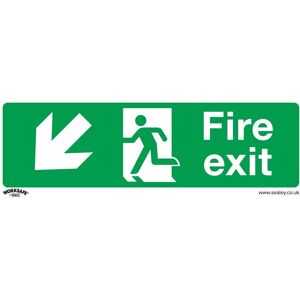Sealey Rigid Plastic Fire Exit Arrow Down Left Sign Pack of 10 300mm 100mm Standard Sealey Rigid Plastic Fire Exit Arrow Down Left Sign Pack of 10 300mm 100mm Standard