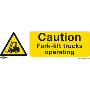 Sealey Rigid Plastic Caution Fork Lift Trucks Sign 300mm 100mm Standard Sealey Rigid Plastic Caution Fork Lift Trucks Sign 300mm 100mm Standard