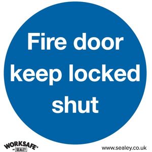 Sealey Self Adhesive Vinyl Fire Door Keep Locked Shut Sign Pack of 10 80mm 80mm Standard Sealey Self Adhesive Vinyl Fire Door Keep Locked Shut Sign Pack of 10 80mm 80mm Standard