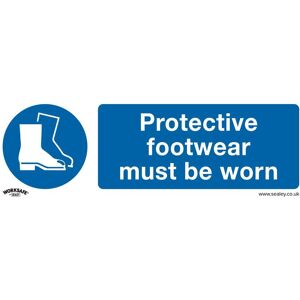Sealey Rigid Plastic Protective Footwear Must Be Worn Sign 300mm 100mm Standard Sealey Rigid Plastic Protective Footwear Must Be Worn Sign 300mm 100mm Standard