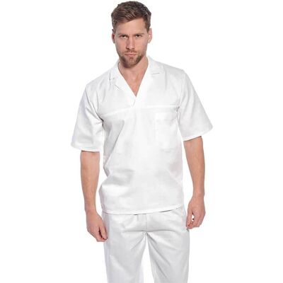 Portwest Mens Bakers Short Sleeve Shirt White XL Portwest Mens Bakers Short Sleeve Shirt White XL
