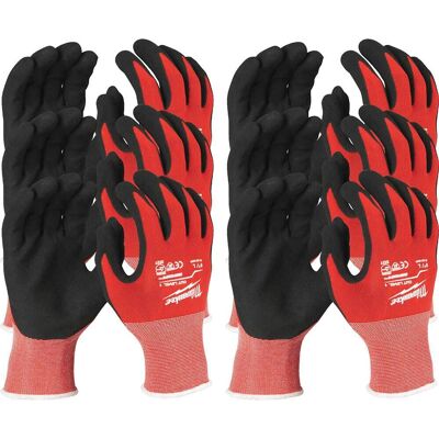 Milwaukee Work Gloves - Level A Cut Protection, Nitrile Grip Milwaukee Work Gloves - Level A Cut Protection, Nitrile Grip