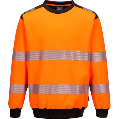Portwest PW3 Hi Vis Crew Neck Sweatshirt Orange / Black 4XL Portwest PW3 Hi Vis Crew Neck Sweatshirt Orange / Black 4XL